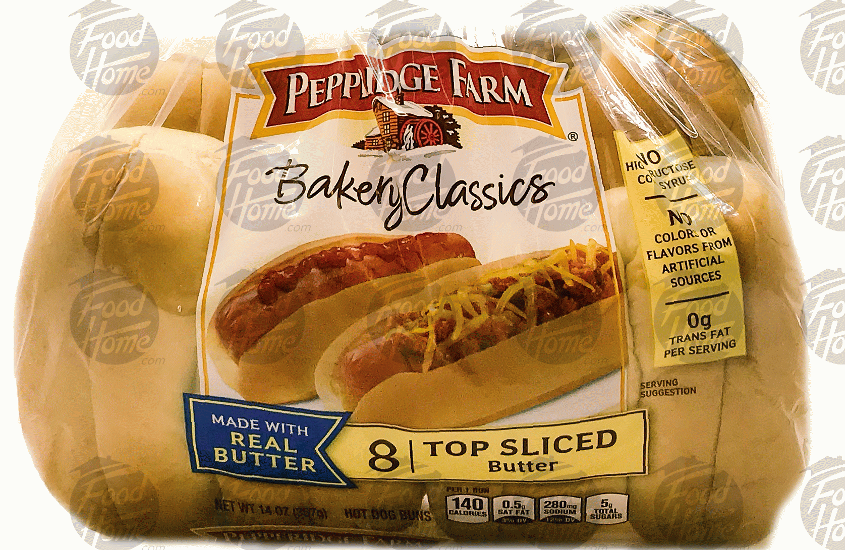 Pepperidge Farm Bakery Classics top sliced butter hot dog buns, 8 pk., wrapper Full-Size Picture